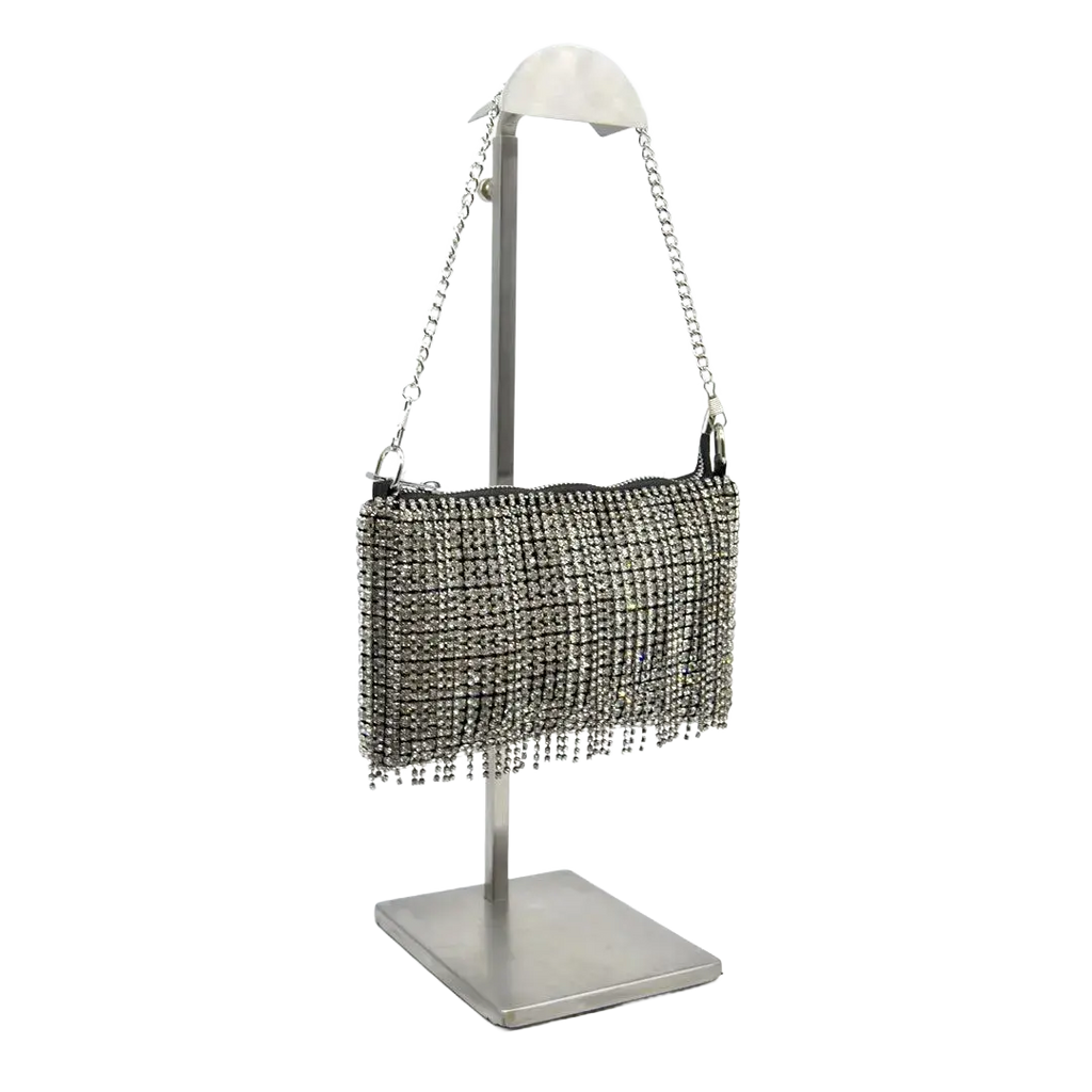MICHELLE - STRASS ARGENTO BASE NERO - Marie Louise Bag 